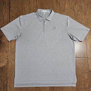 Peter Millar Summer Comfort Polo Shirt Mens 2XL XXL Grey Striped Golf Outdoor